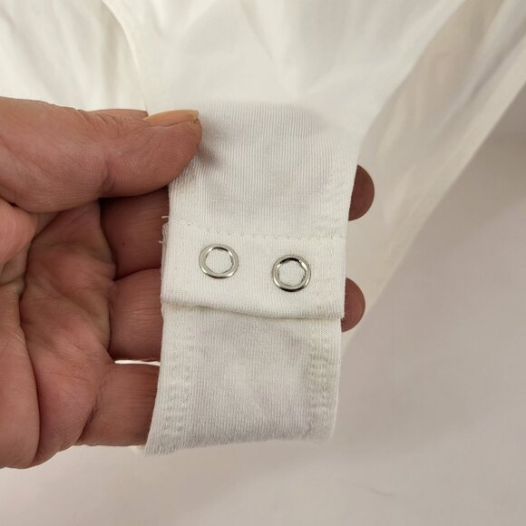 Forever 21 Women's Ivory Long Sleeve Bodysuit 1X Soft Stretchy Fabric - Picture 5 of 9